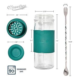 MASONTOPS Glass Cocktail Drink Shaker Set New in Box